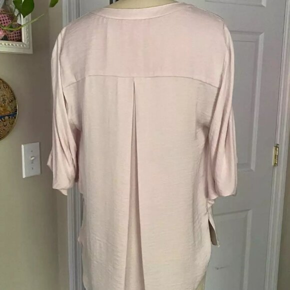 Jennifer Lopez Pale Pink Draped Flutter Sleeves Slouch tunic T-Shirt *X-SMALL* - Picture 4 of 5
